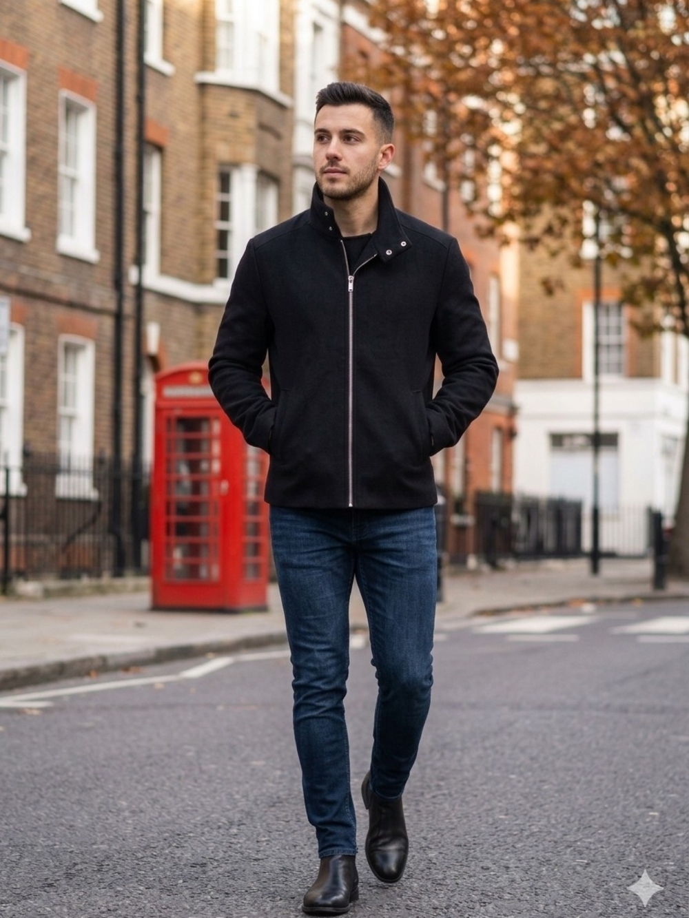 H&M Men's Black Zip-Up Lightweight Jacket